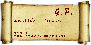 Gavallér Piroska névjegykártya